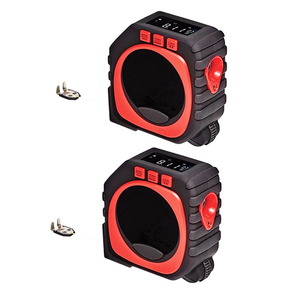 2Pc 3-in-1 Measure Digital Tape Measure String Mode/ Sonic Mode/ Roller Mode