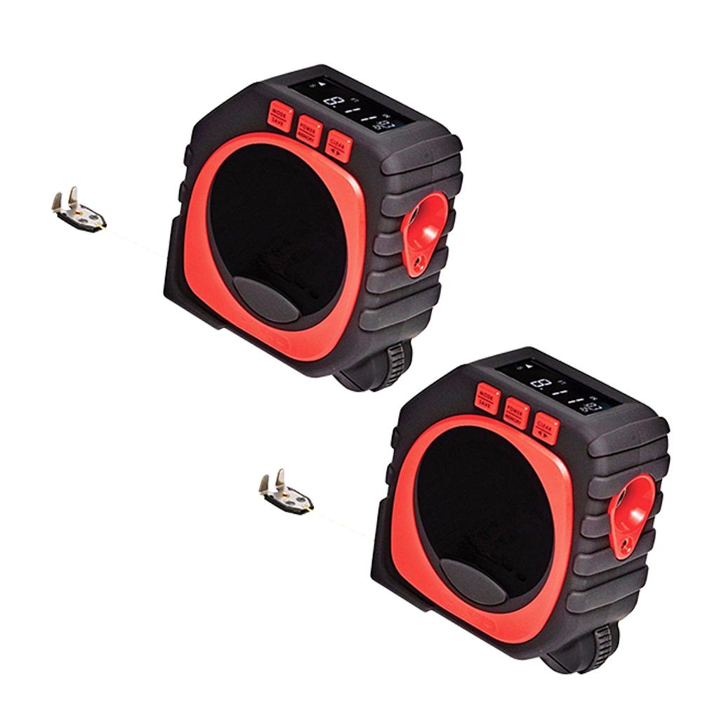 2Pc 3-in-1 Measure Digital Tape Measure String Mode/ Sonic Mode/ Roller Mode