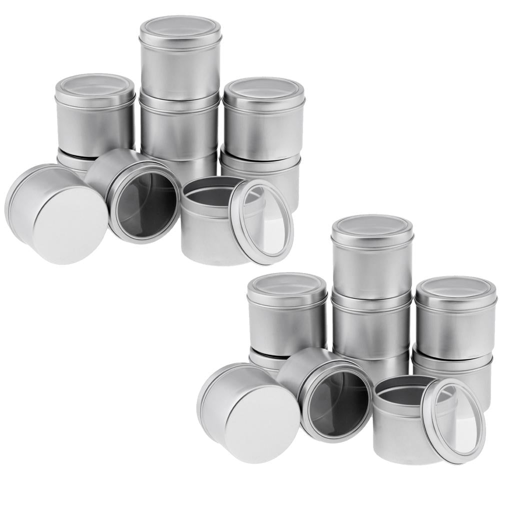 20x 100ml Round Aluminum Cosmetics Cream Empty Lip Balm Containers Jars Tins