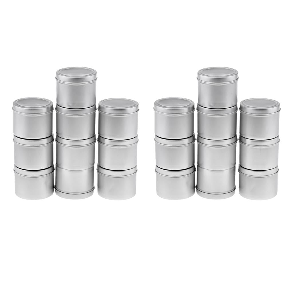 20x 100ml Round Aluminum Cosmetics Cream Empty Lip Balm Containers Jars Tins