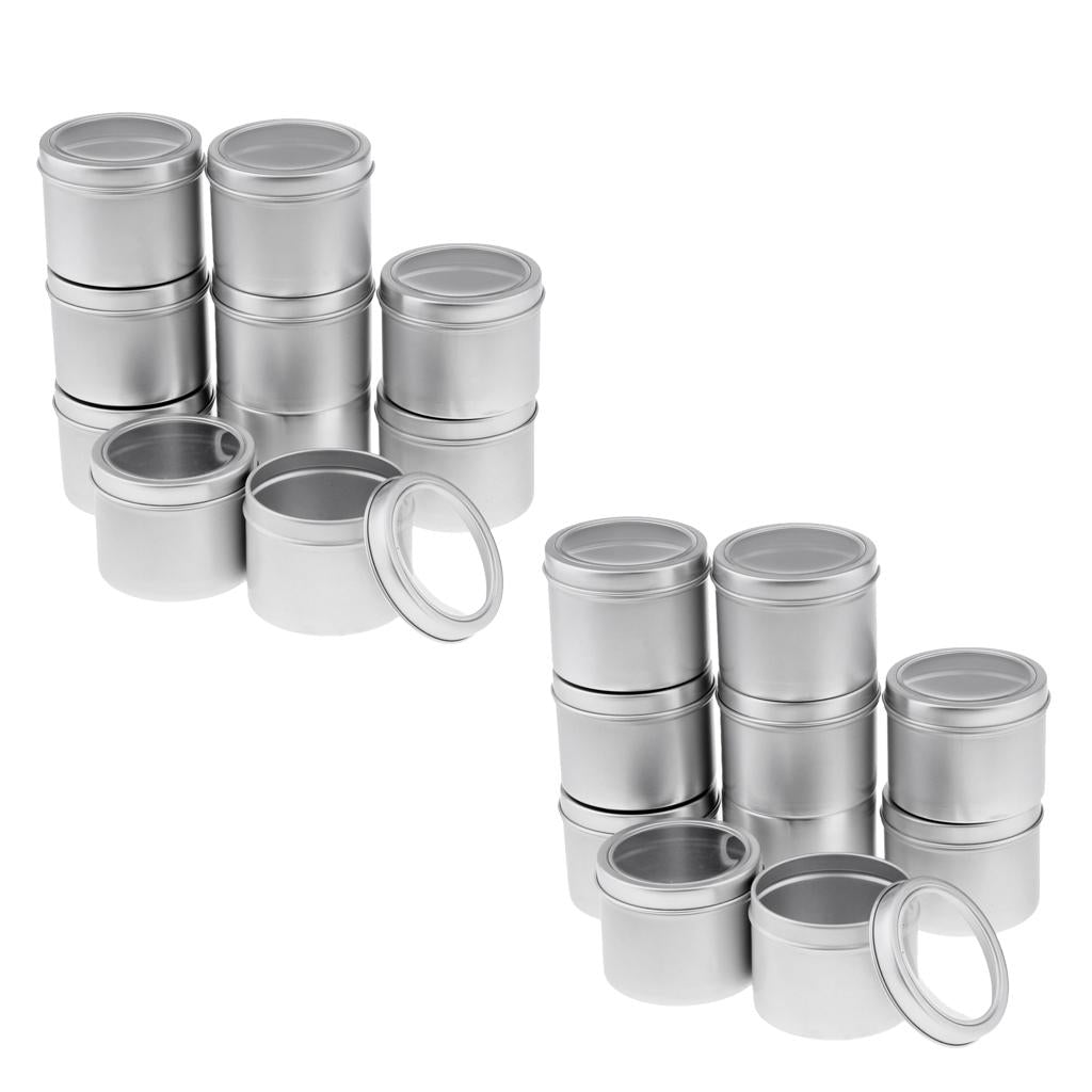 20x 100ml Round Aluminum Cosmetics Cream Empty Lip Balm Containers Jars Tins