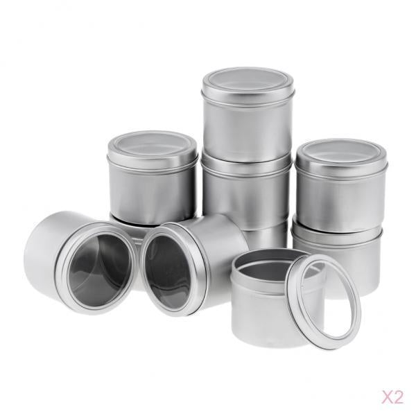 20x 100ml Round Aluminum Cosmetics Cream Empty Lip Balm Containers Jars Tins