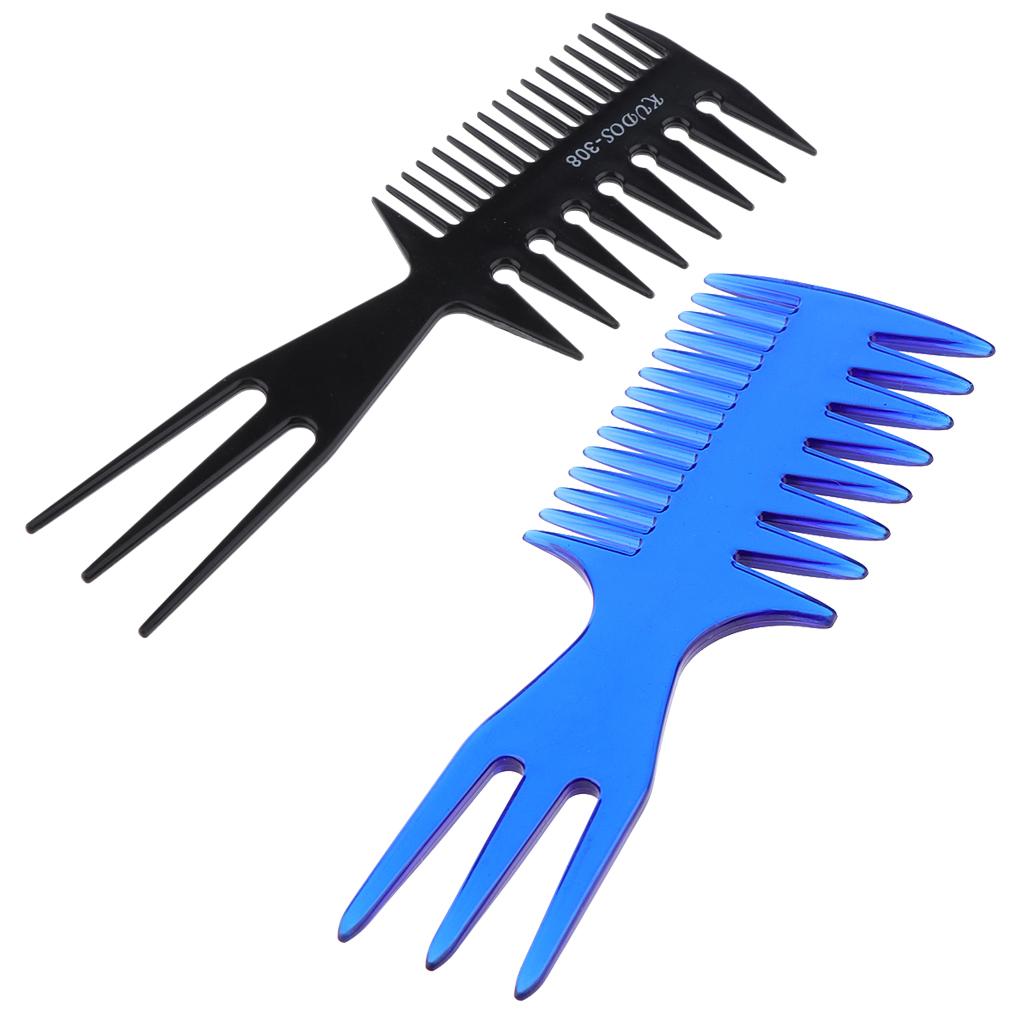 2x Salon Afro Hair Pick Brush Comb Hairdressing Styling Braid Coloring Comb