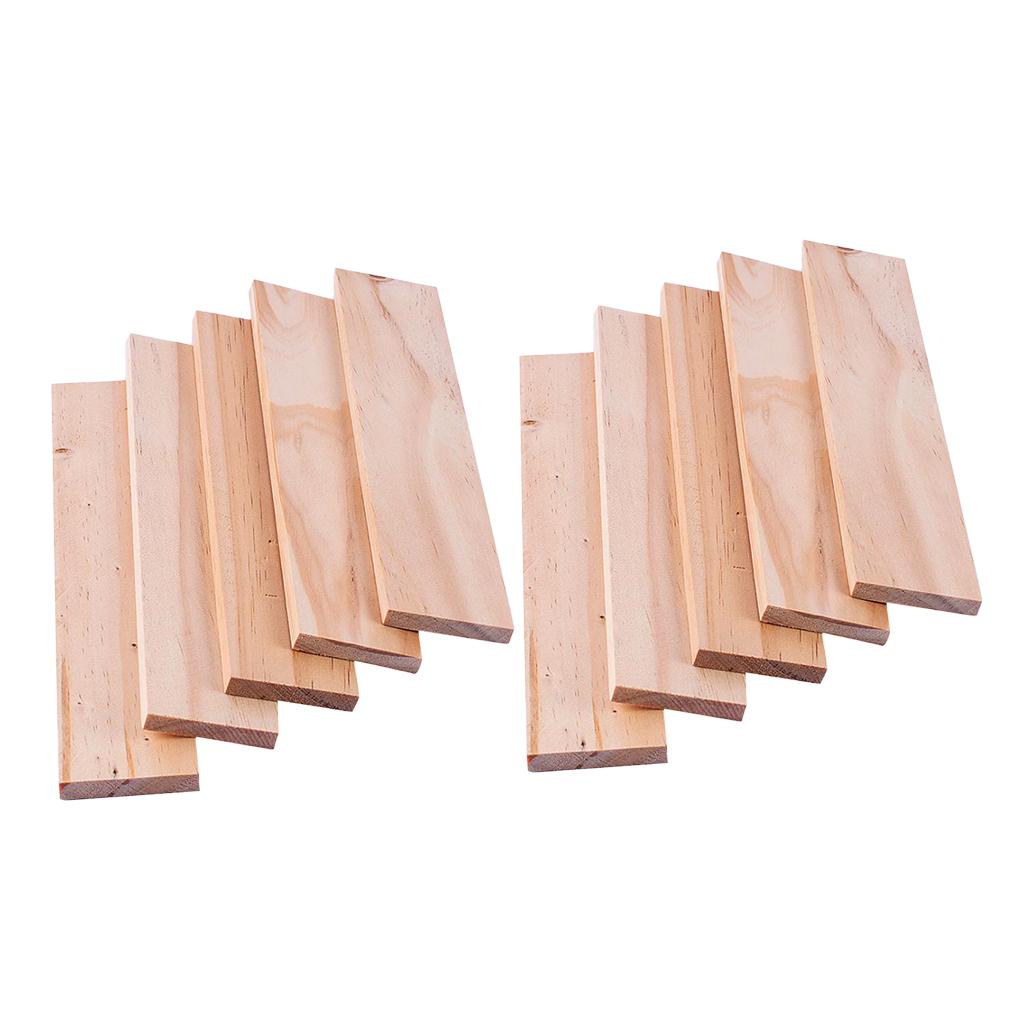 10pcs Wooden Strips Wood Sticks Pine Wood Long Sticks for Crafts 250x50x8mm