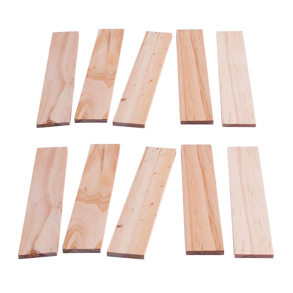 10pcs Wooden Strips Wood Sticks Pine Wood Long Sticks for Crafts 250x50x8mm