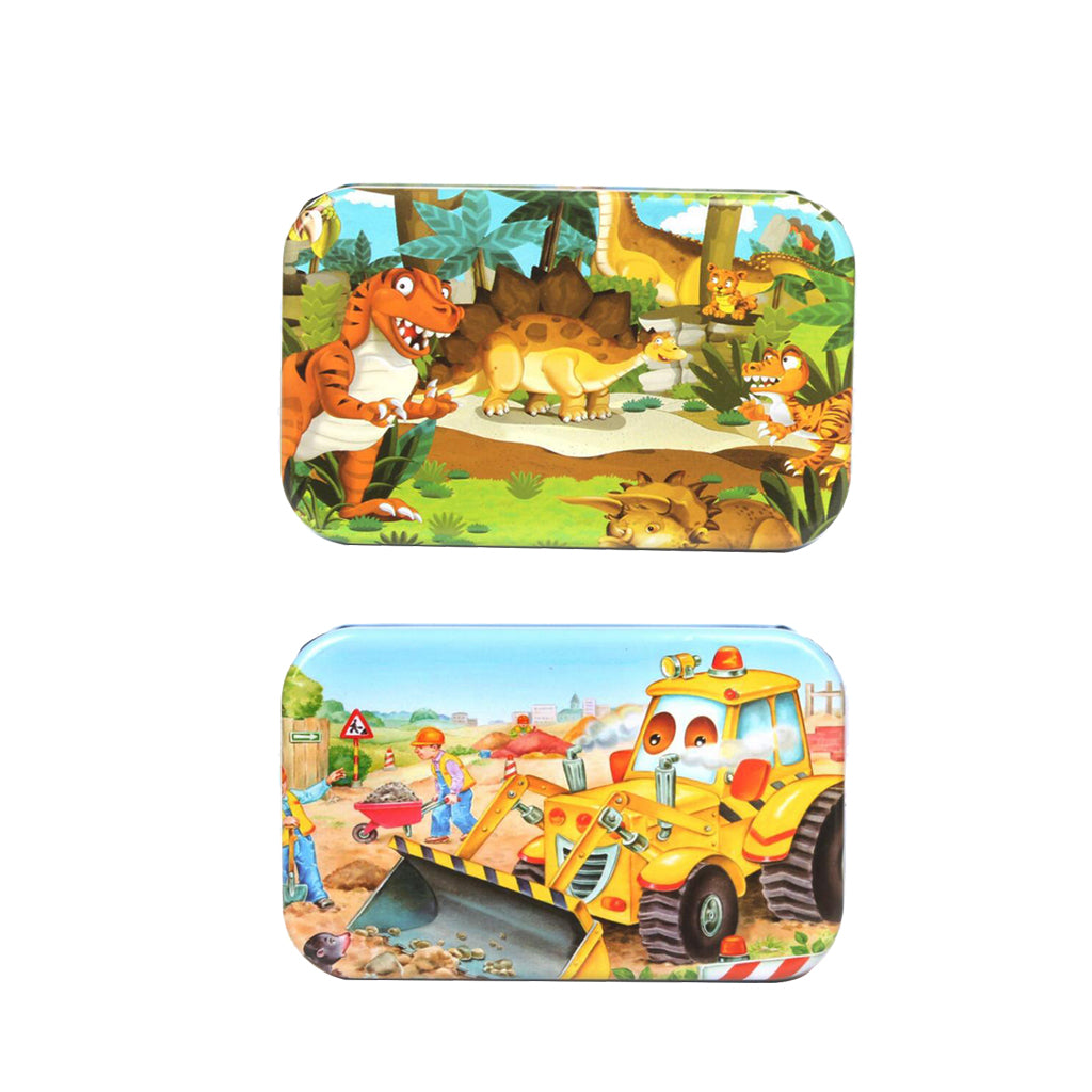 2Set Kids Wooden Jigsaw Puzzles with a Storage Box