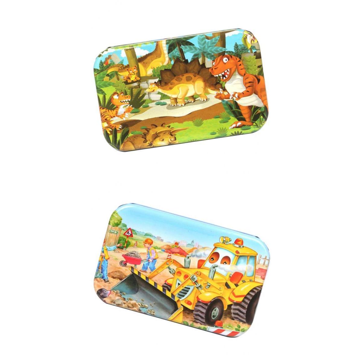 2Set Kids Wooden Jigsaw Puzzles with a Storage Box