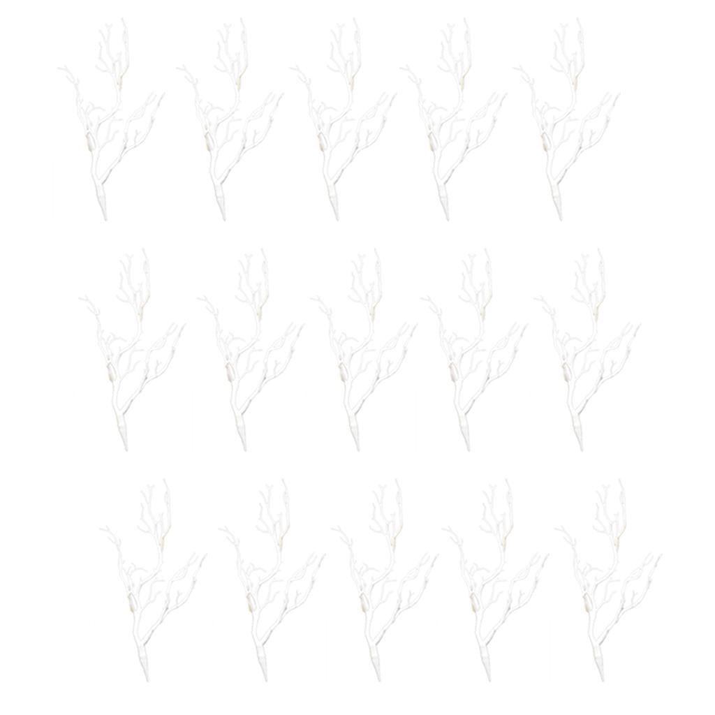 15Pcs Simulation Artificial Branches Small Trees Branch Table Decor white