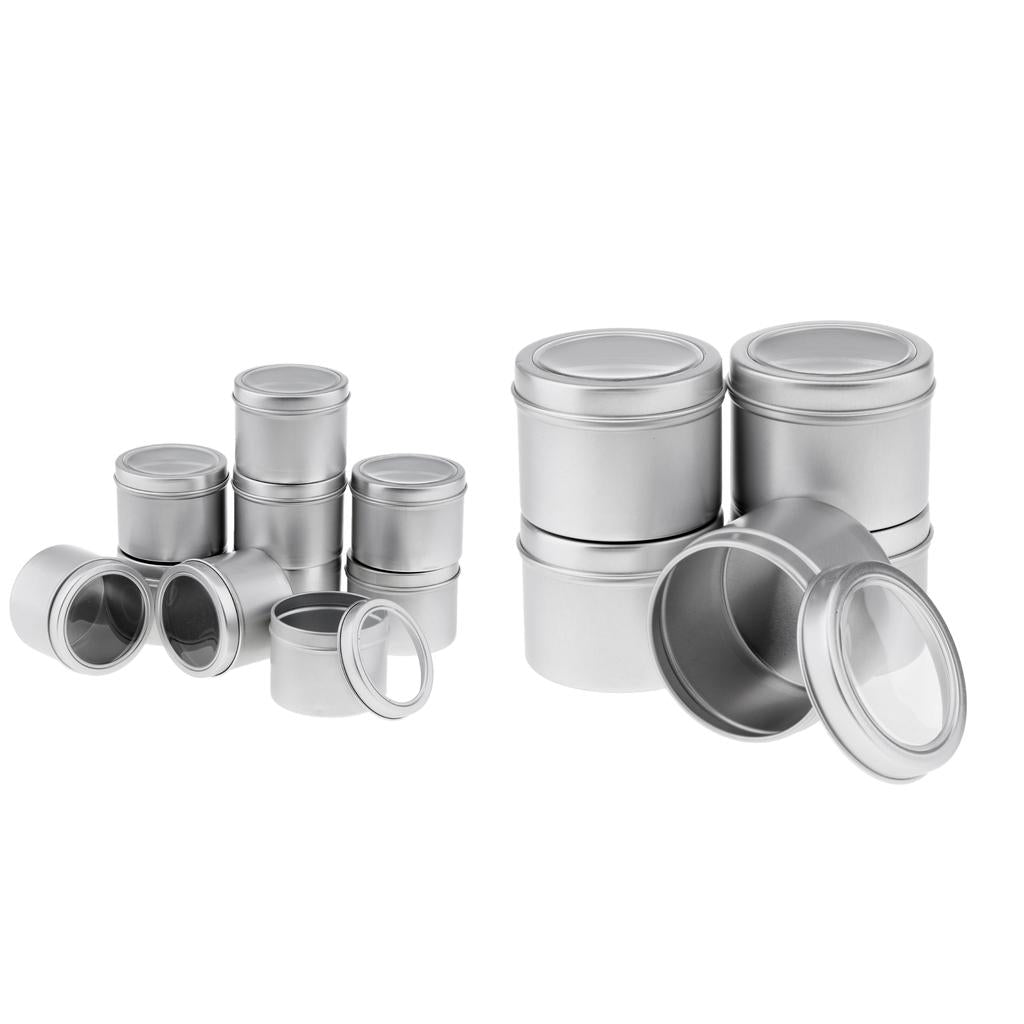 15x 100ml 60ml Round Aluminum Cosmetics Cream Empty Balm Containers Jars Tin
