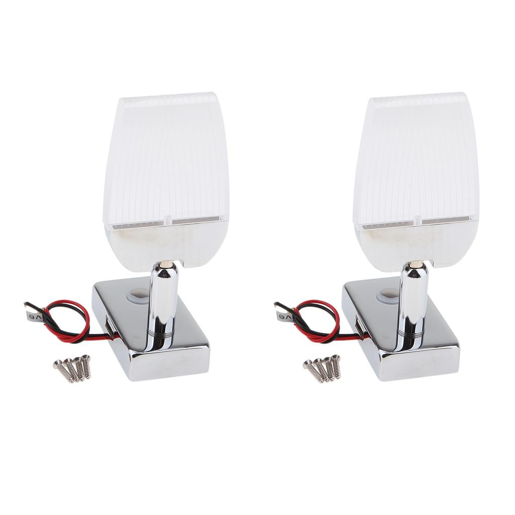 2pcs LED Reading Light Touch Control Dimmable Marine RV USB Port Adjustable