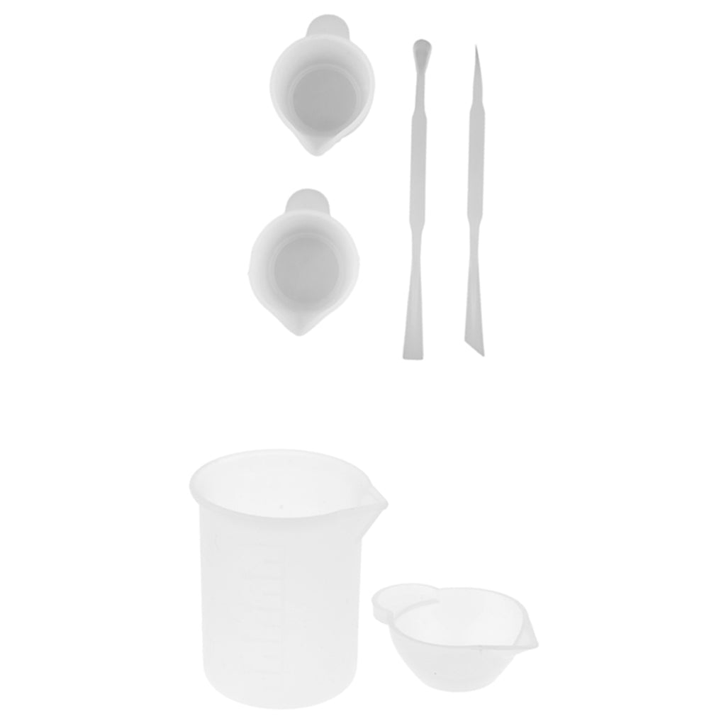 6 Pieces Silicone Resin Measuring Mixing Cup Stirring Resin Glue Tools Set