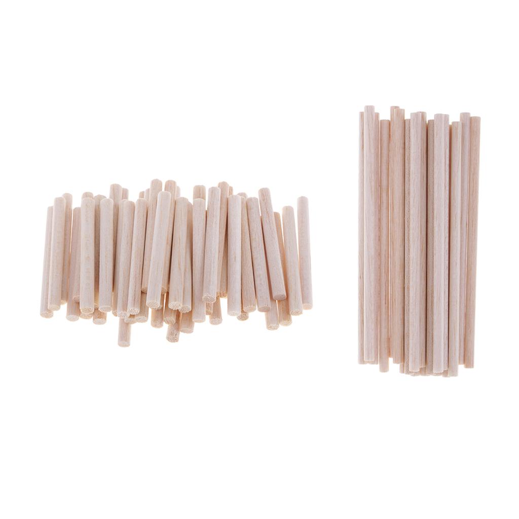70 Pieces Balsa Wood Sticks Unfinished Wood Rods DIY Wood Modelling Stick