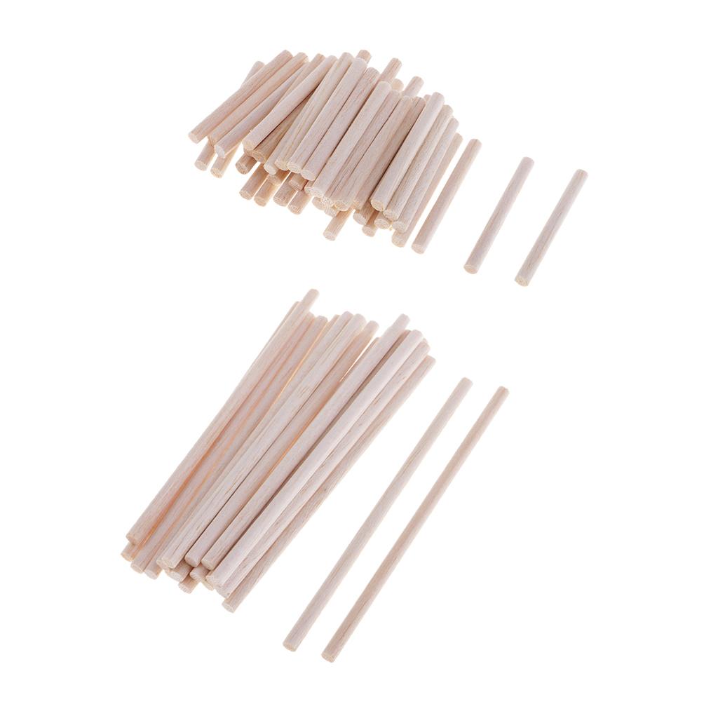 70 Pieces Balsa Wood Sticks Unfinished Wood Rods DIY Wood Modelling Stick