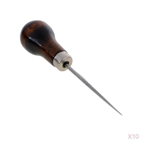 10Pcs Leather Cloth Awl Tool Pin Sewing Punching Hole Maker Stitching Tool