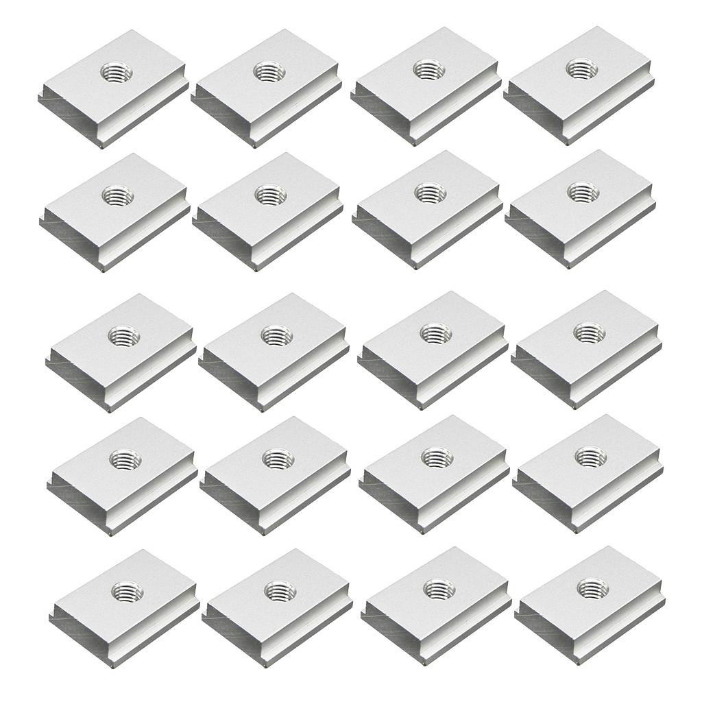 20Pcs M8# T-Slider for T-slot for Various Woodworking Jigs Aluminum Alloy