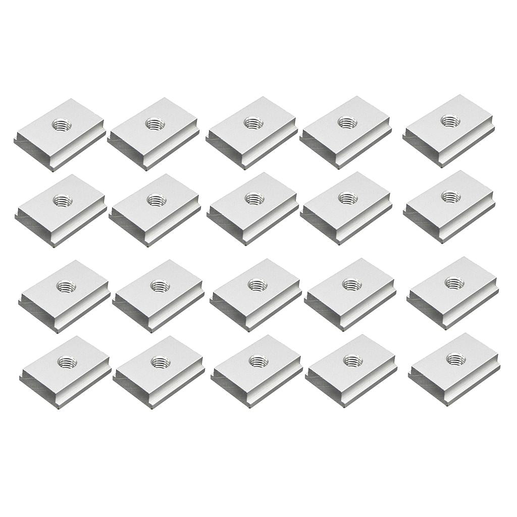 20Pcs M8# T-Slider for T-slot for Various Woodworking Jigs Aluminum Alloy