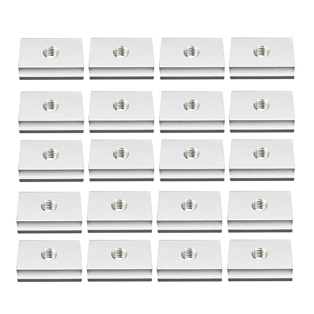 20Pcs M8# T-Slider for T-slot for Various Woodworking Jigs Aluminum Alloy
