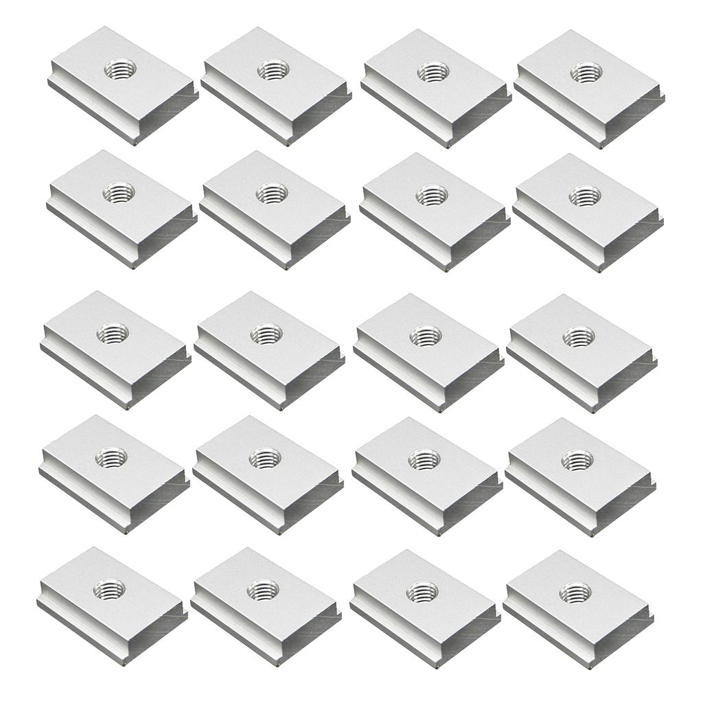 20Pcs M8# T-Slider for T-slot for Various Woodworking Jigs Aluminum Alloy