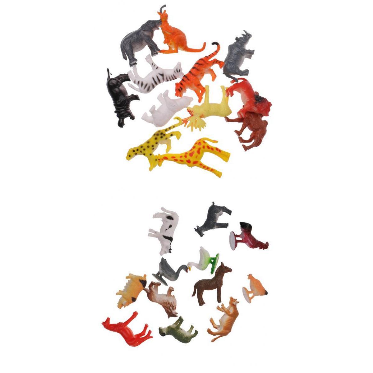 24Pcs Plastic Wild Animals Model Figures Playset Kids Educational Toys