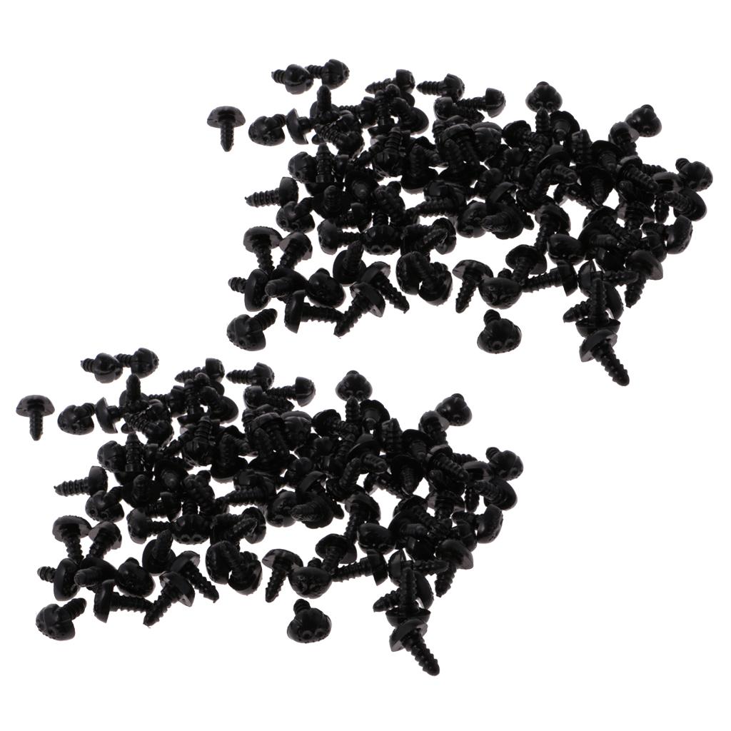 200 pcs Plastic Safety Nose for Bear Animal Toy Doll DIY 10x13mm & 9x12mm