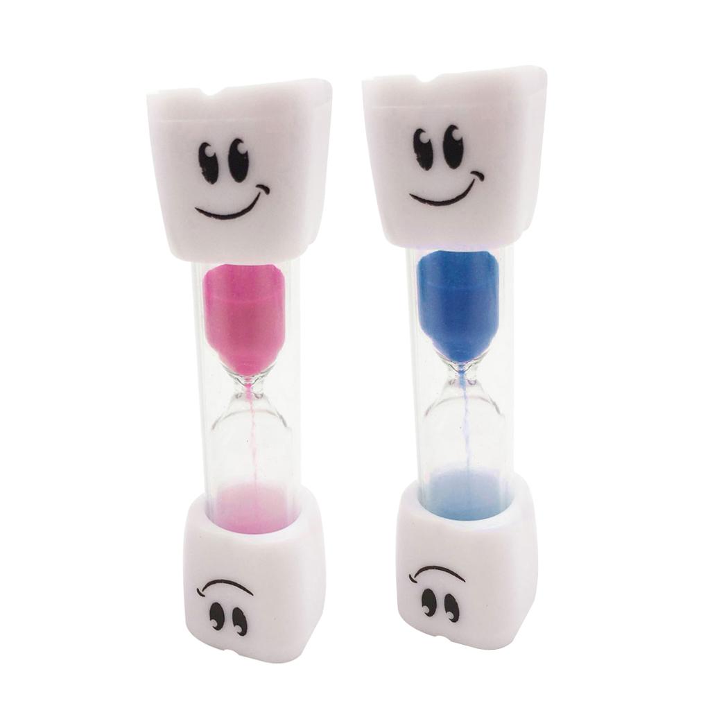 2 Pcs Toothbrush Timer Hourglass Kids Smile Sand Egg Clock Timer 3 Min