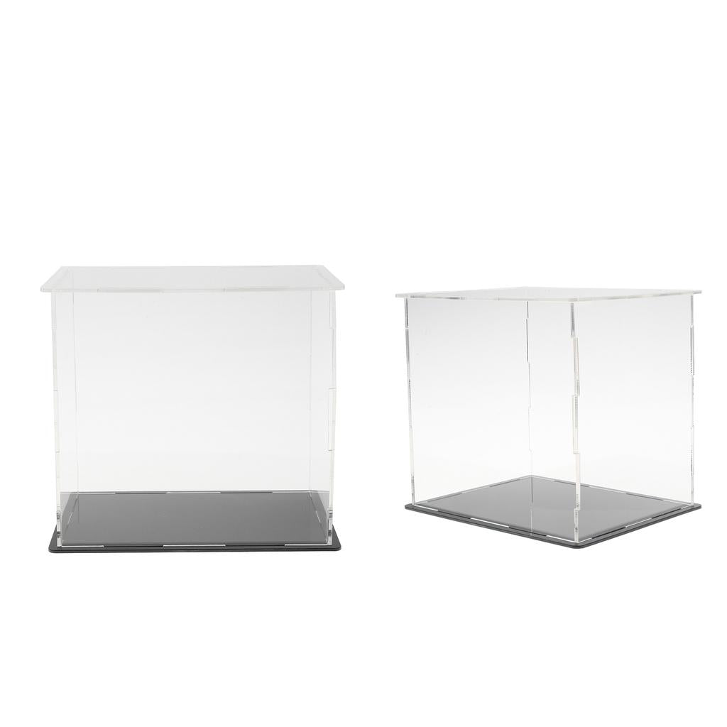 2pcs Clear Acrylic Display Box Case Model Display Dustproof 13.5x10x13cm