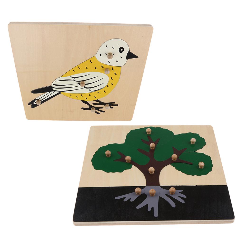 2 Piece Children Wooden Montessori Jigsaw Puzzle Toy 04