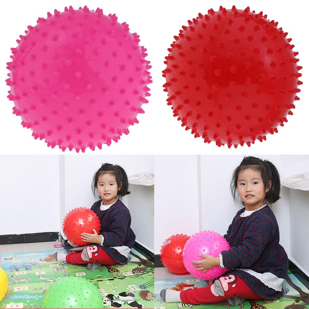 2 Pieces 9 Inch Kids Knobby Bouncy Ball Yoga Massage Spiky Sensory Ball 03