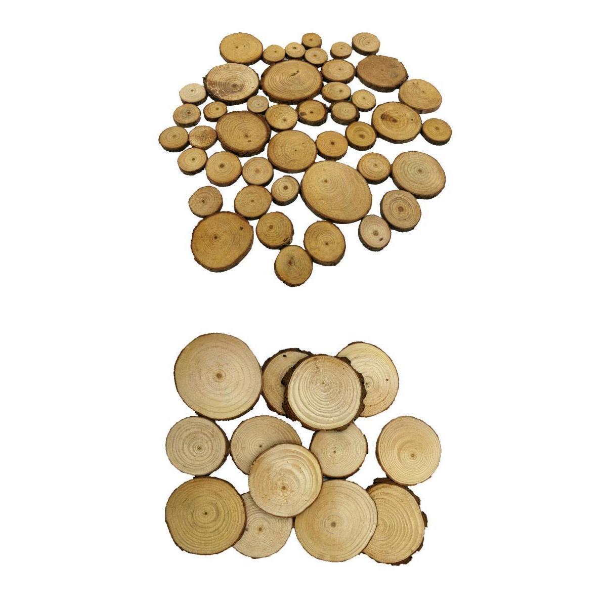70 Pieces Natural Pine Tree Wood Slices for Wedding Party Home Decoration