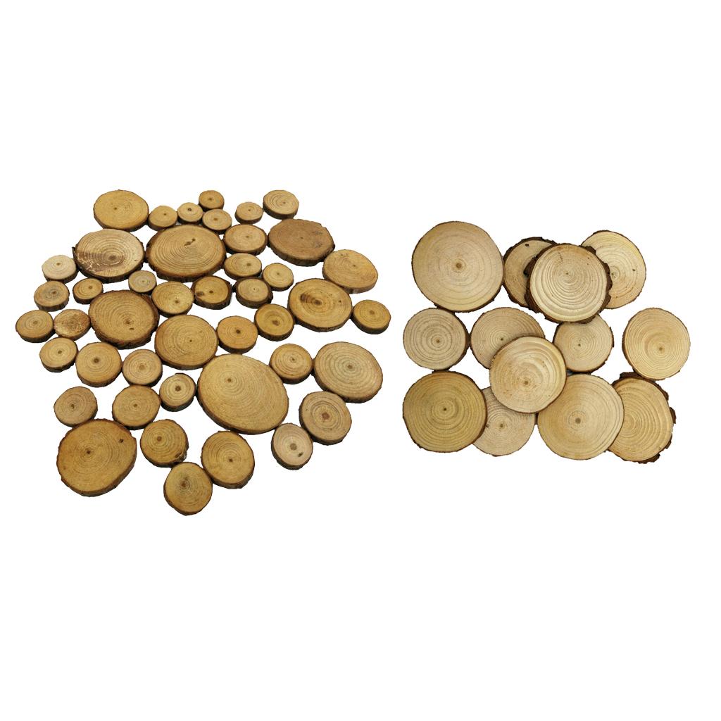 70 Pieces Natural Pine Tree Wood Slices for Wedding Party Home Decoration