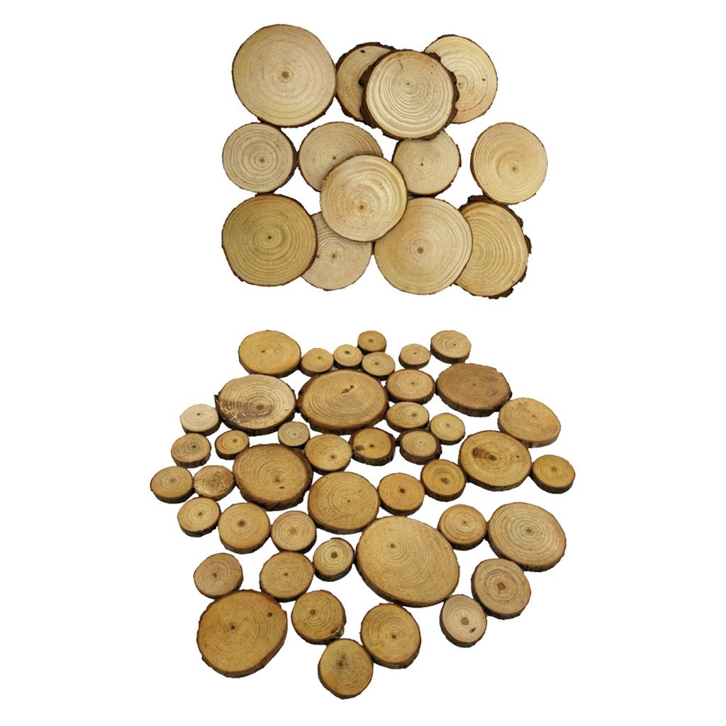 70 Pieces Natural Pine Tree Wood Slices for Wedding Party Home Decoration