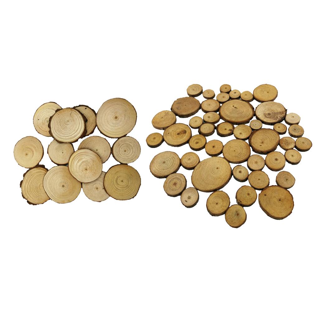 70 Pieces Natural Pine Tree Wood Slices for Wedding Party Home Decoration