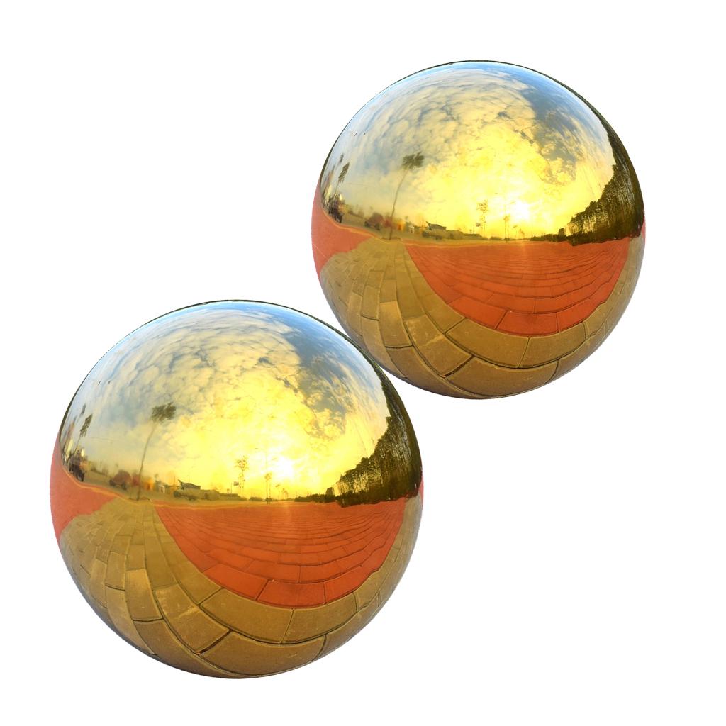 2Pcs - 304 Stainless Hollow Ball Seamless Mirror Ball Sphere Home Deco 138mm