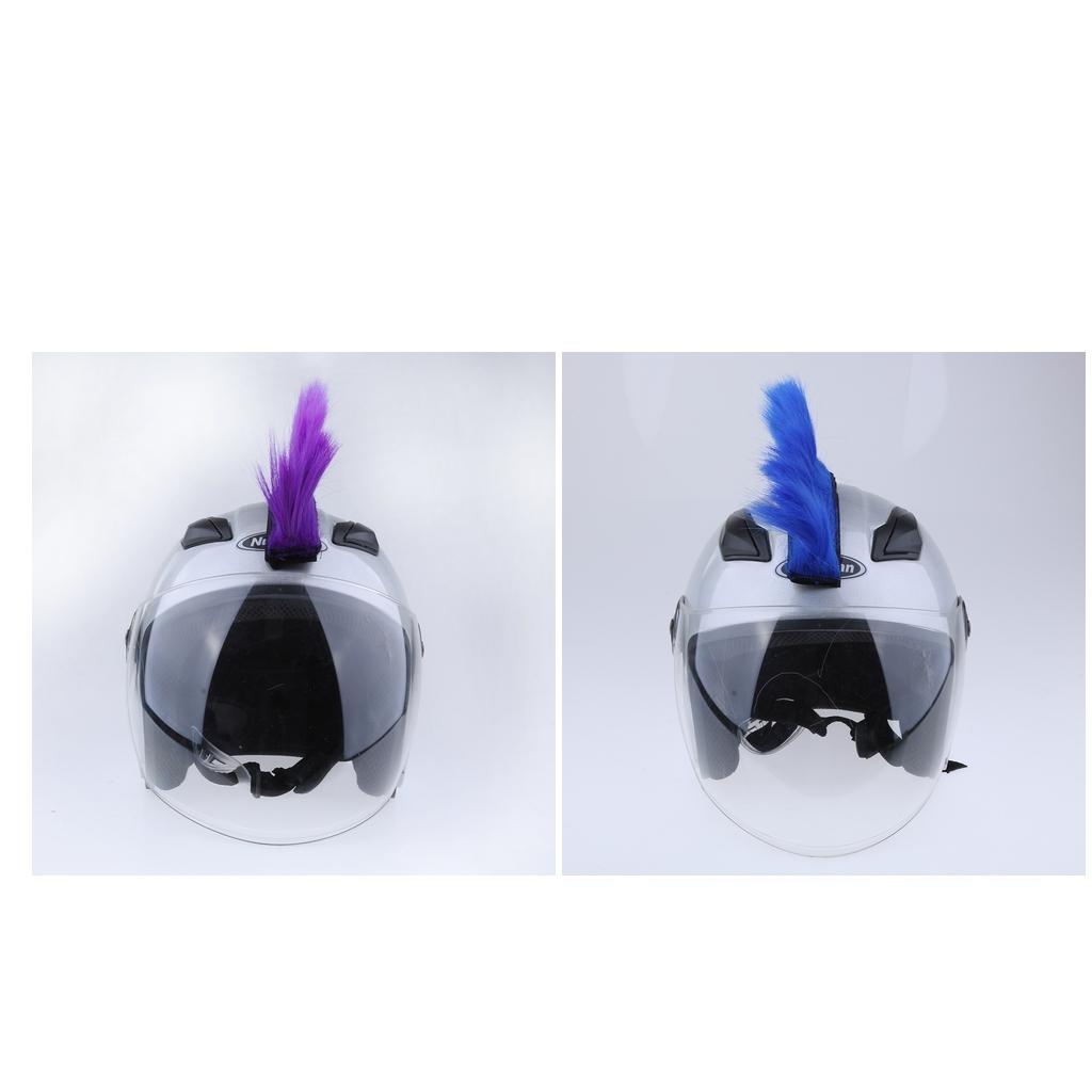 2x Motorcycle Skinhead Wig Punk Helmet Mohawk Wig Costumes Hairpiece