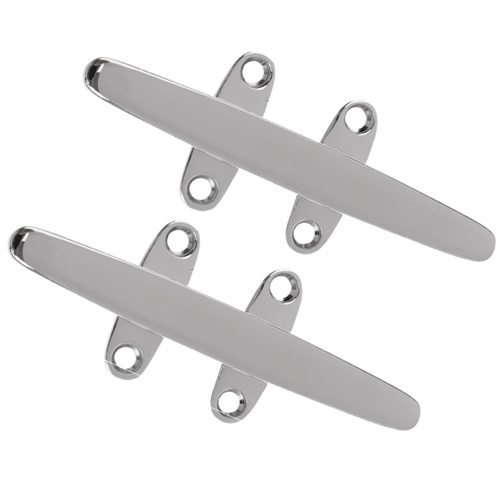 2x Marine 316 Stainless Steel Heavy Duty Hollow Base Boat Rope Cleat 8 inch