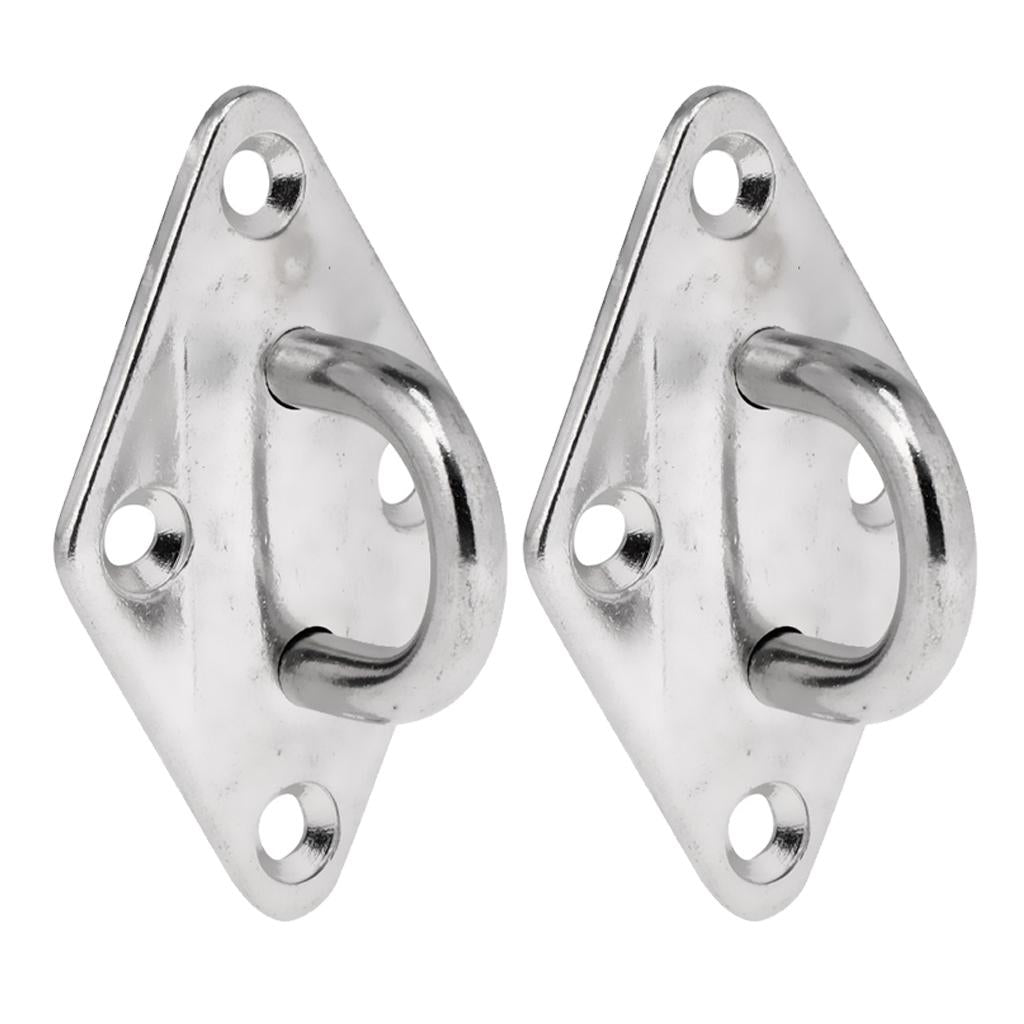 2x Stainless Steel Diamond Pad Eye Plate Heavy Duty Marine Hardware 5mm