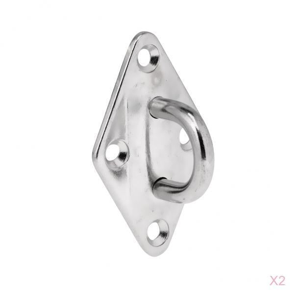 2x Stainless Steel Diamond Pad Eye Plate Heavy Duty Marine Hardware 5mm