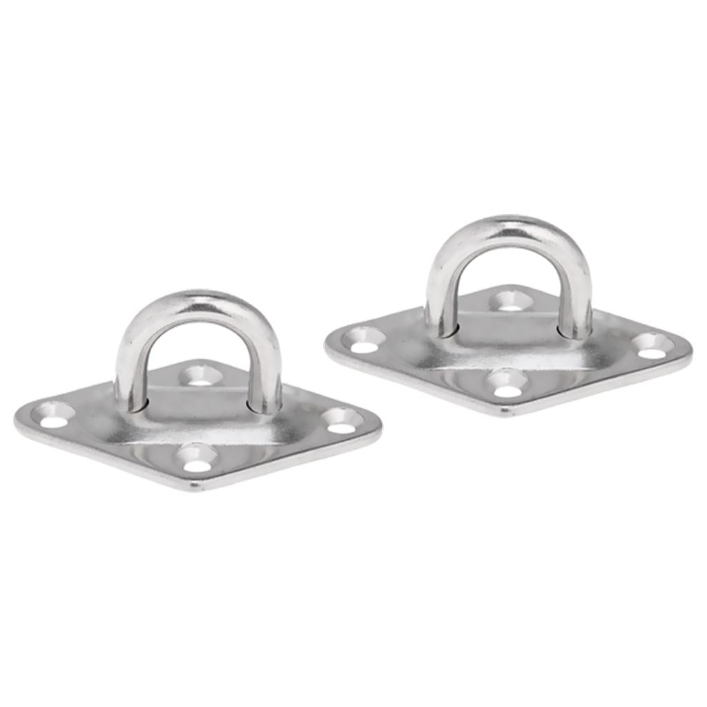 2x Stainless Steel Diamond Pad Eye Plate Heavy Duty Marine Boat Hardware 8mm