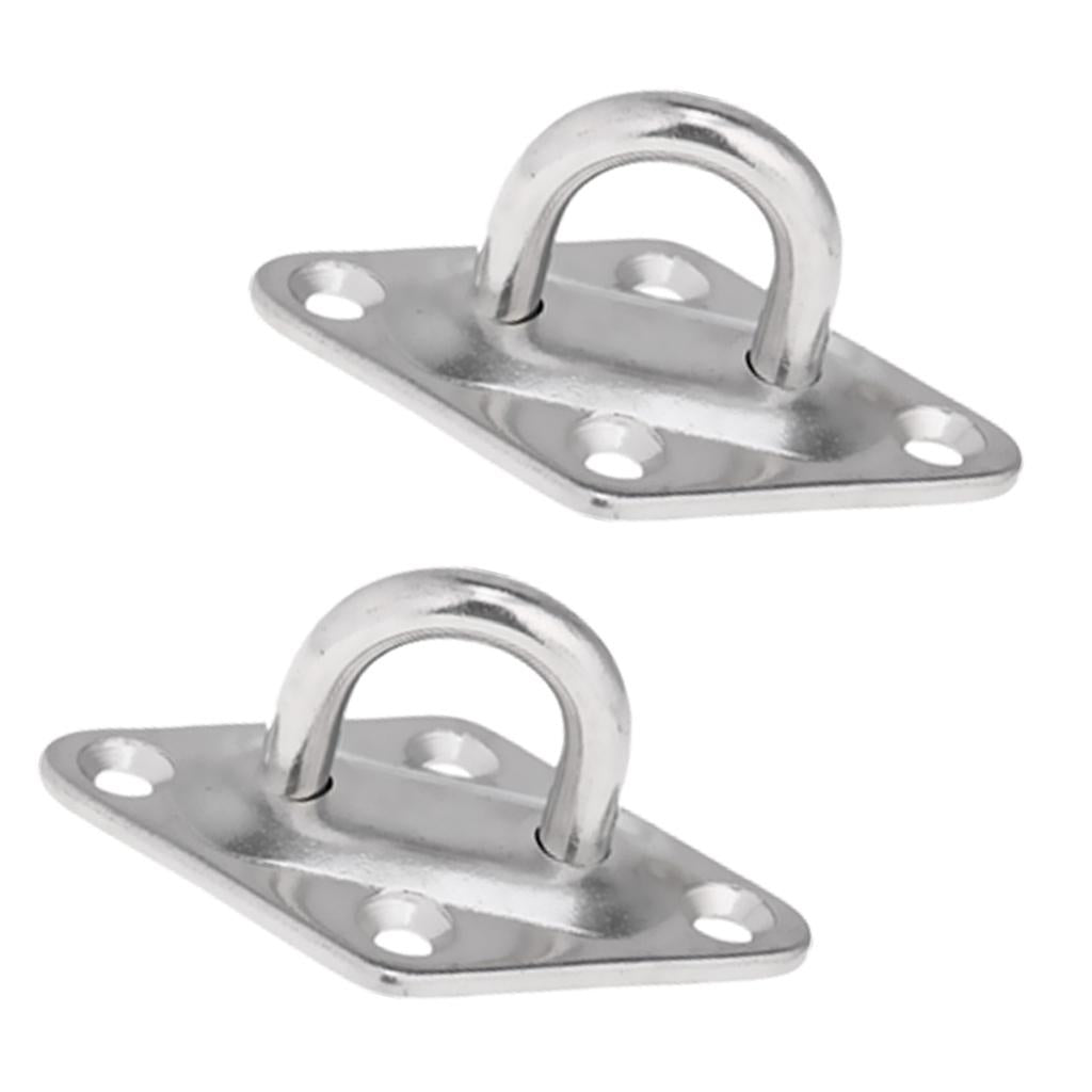 2x Stainless Steel Diamond Pad Eye Plate Heavy Duty Marine Boat Hardware 8mm
