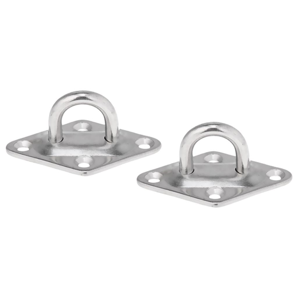2x Stainless Steel Diamond Pad Eye Plate Heavy Duty Marine Boat Hardware 8mm