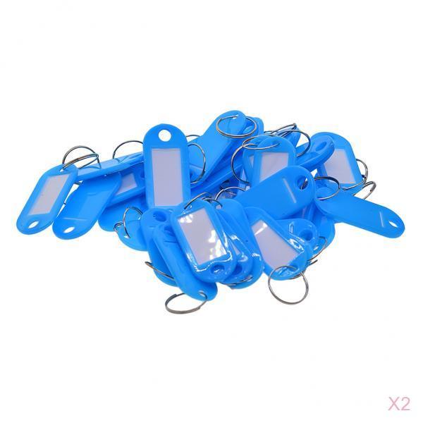 100pcs Removable Waterproof Key Tags ID Name Card Tags Mark Label Blue