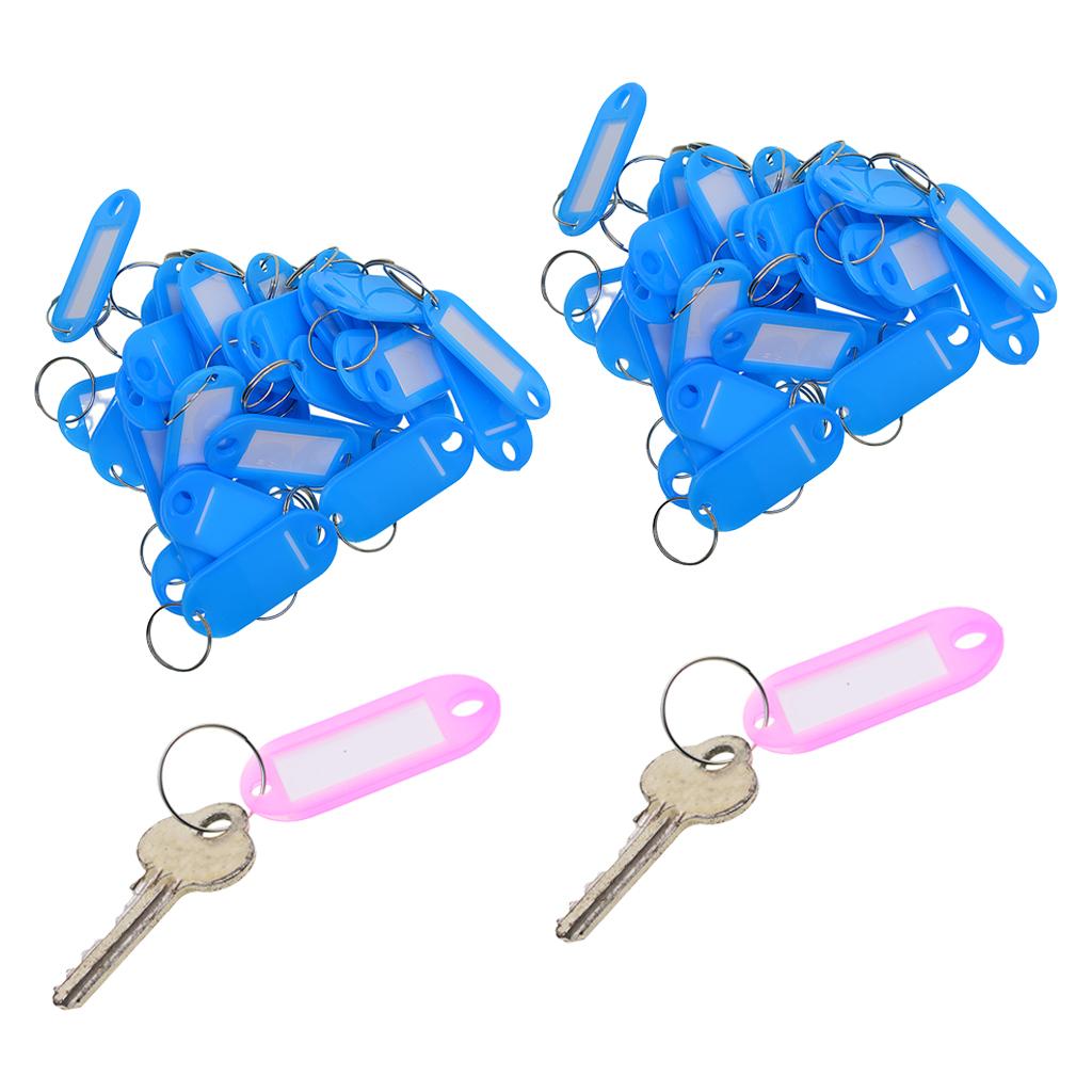 100pcs Removable Waterproof Key Tags ID Name Card Tags Mark Label Blue