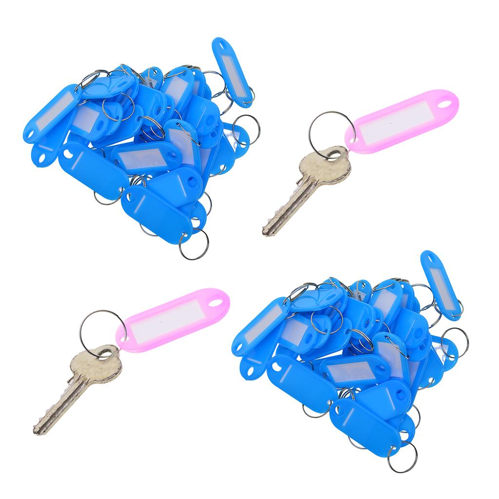 100pcs Removable Waterproof Key Tags ID Name Card Tags Mark Label Blue