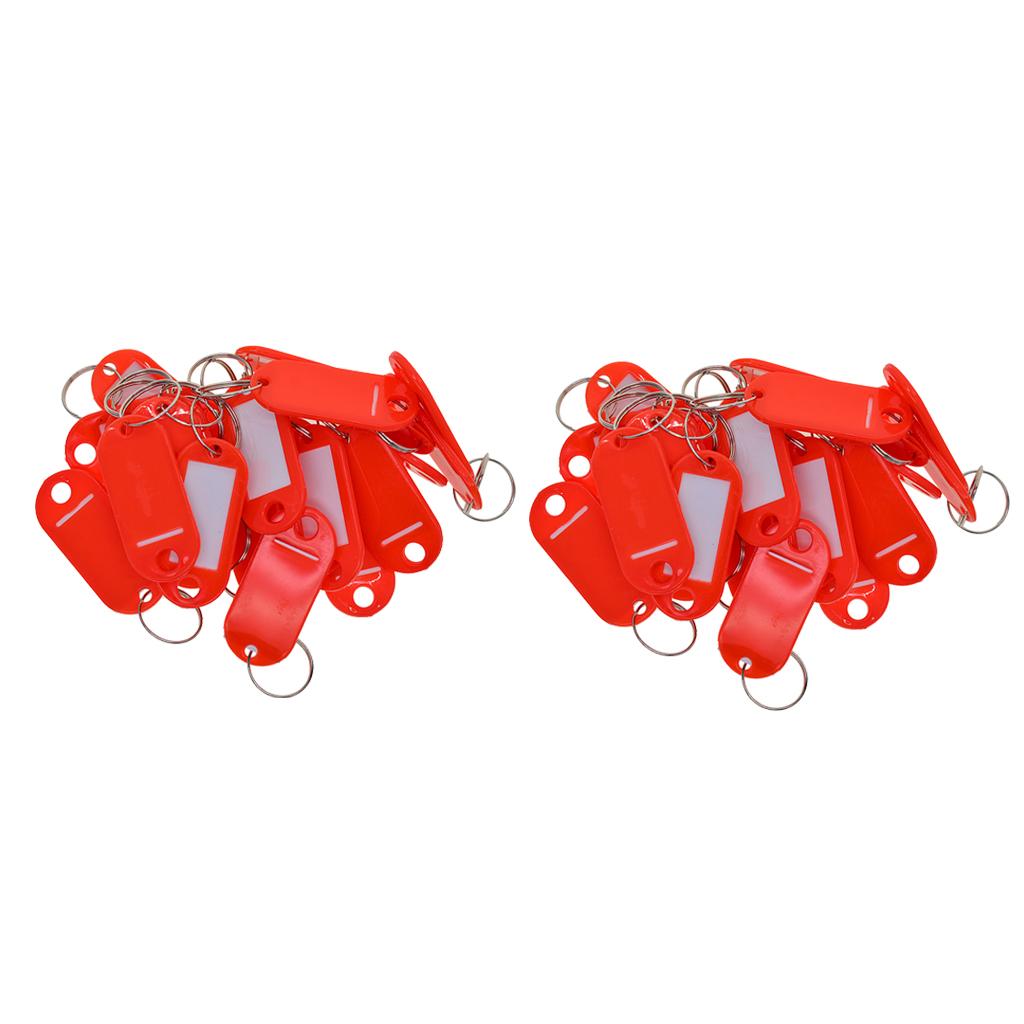 100pcs Removable Waterproof Key Tags ID Name Card Tags Mark Label Red