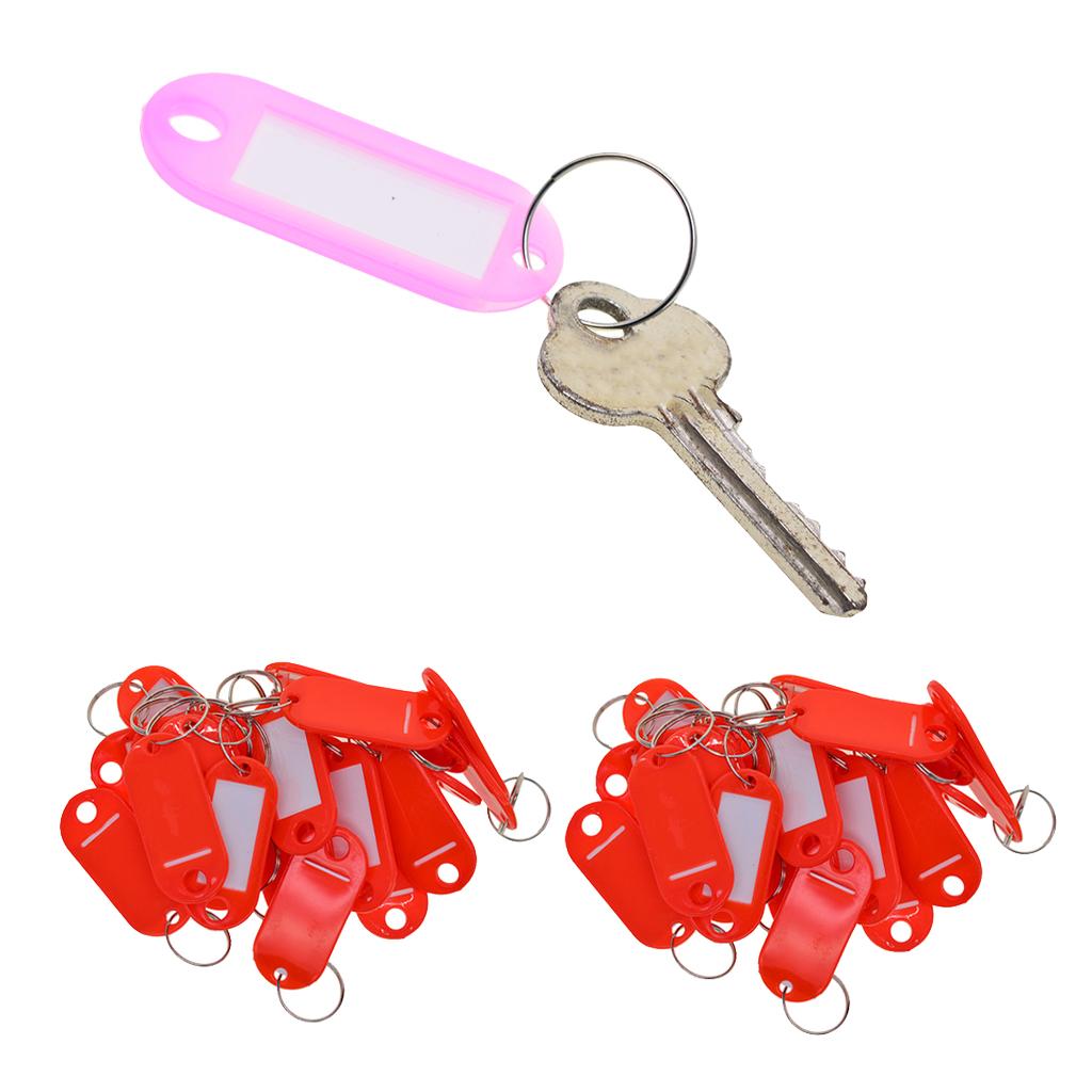 100pcs Removable Waterproof Key Tags ID Name Card Tags Mark Label Red
