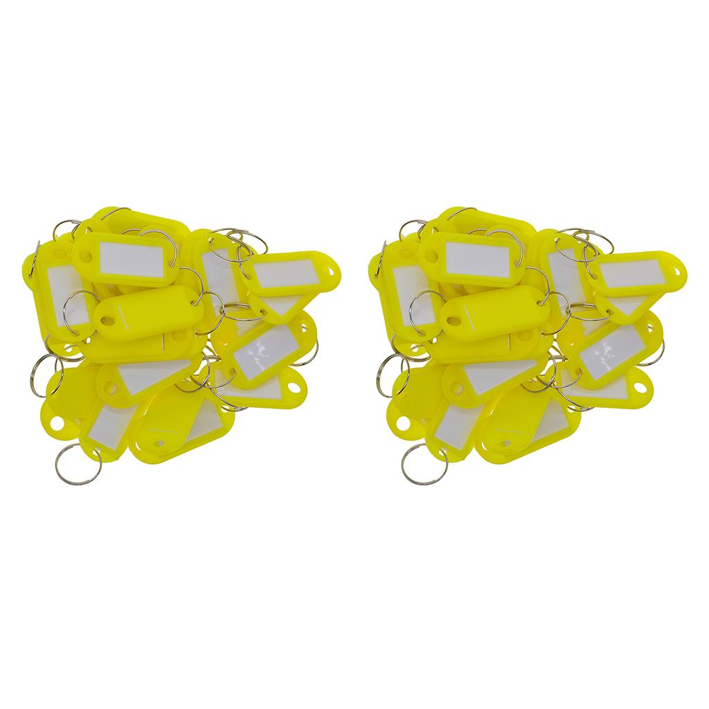 100pcs Removable Waterproof Key Tags ID Name Card Tags Mark Label Yellow