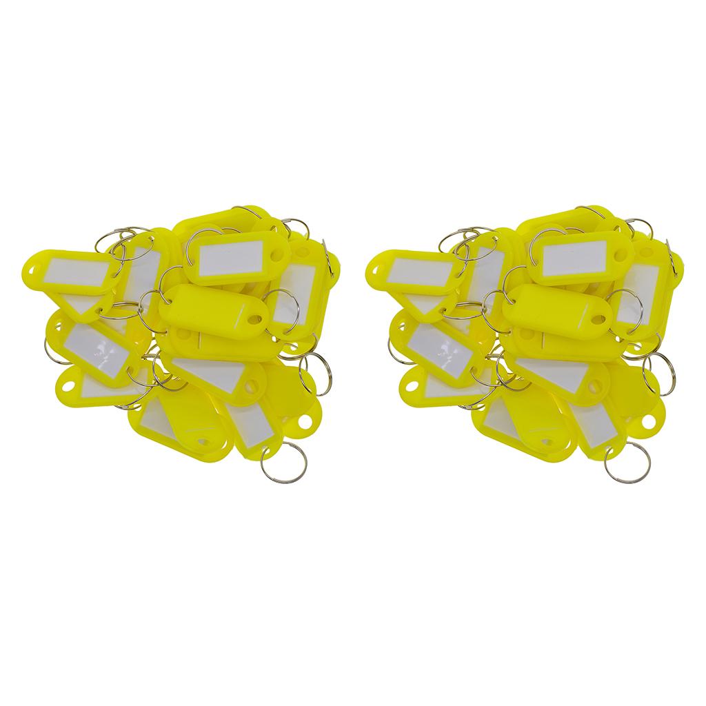 100pcs Removable Waterproof Key Tags ID Name Card Tags Mark Label Yellow
