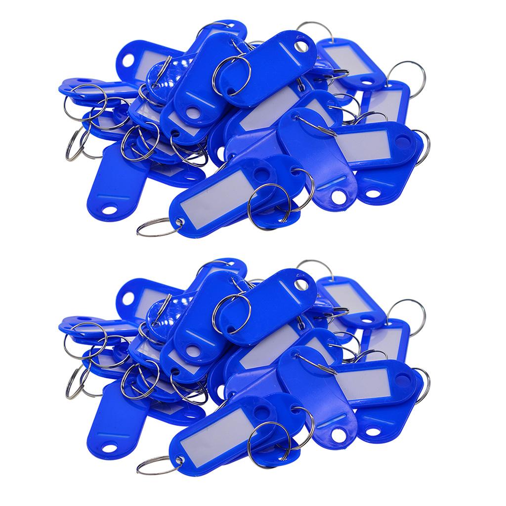 100pcs Removable Waterproof Key Tags ID Name Card Tags Mark Label Royal Blue