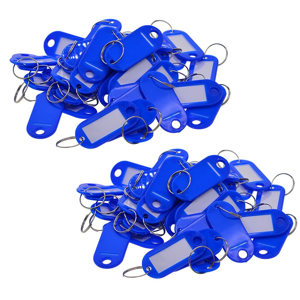 100pcs Removable Waterproof Key Tags ID Name Card Tags Mark Label Royal Blue