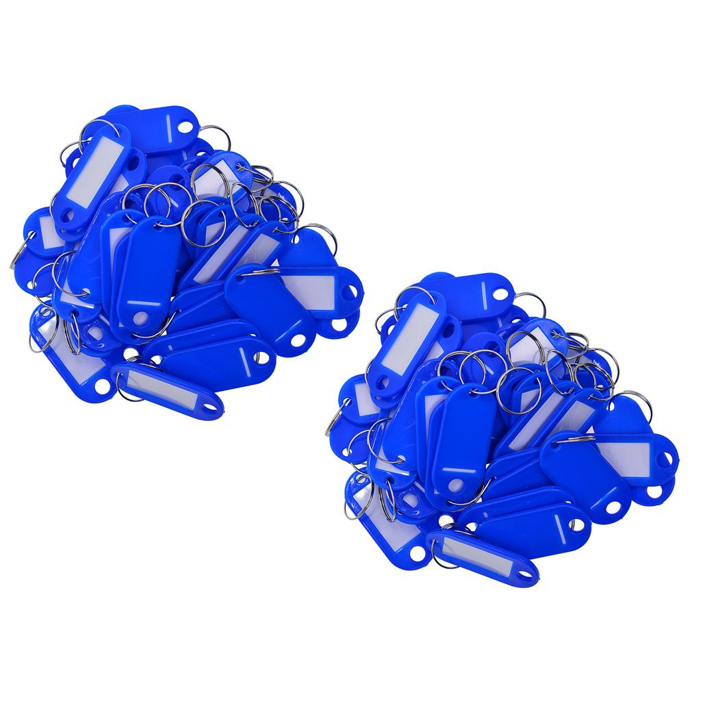 100pcs Removable Waterproof Key Tags ID Name Card Tags Mark Label Royal Blue